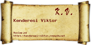 Kenderesi Viktor névjegykártya