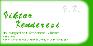 viktor kenderesi business card